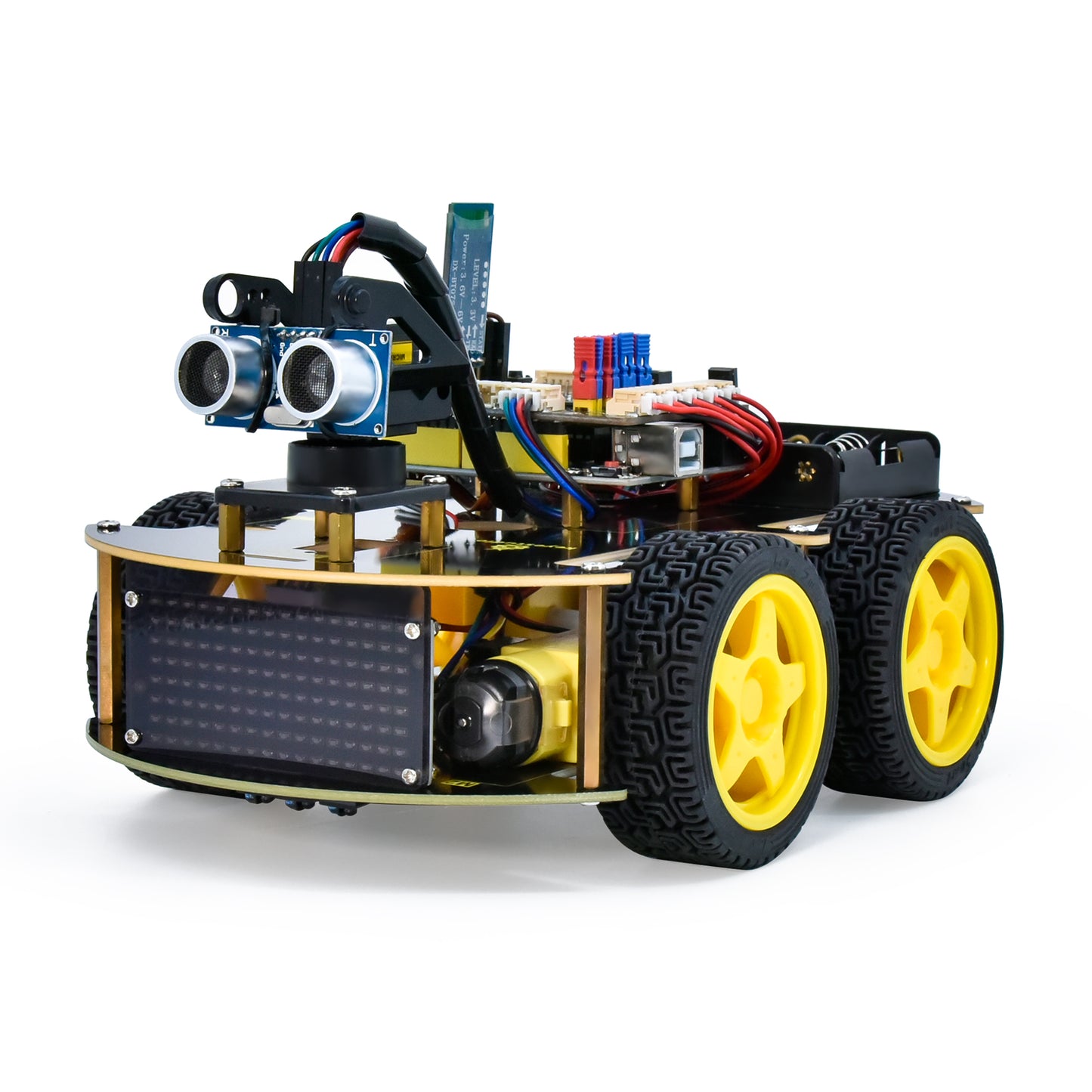 Keyestudio 4WD Multi BT Robot Car Kit V2.0 W/LED Display For Arduino Robot Kit DIY Electronic Kit/Programming Car Kit Kids Toys