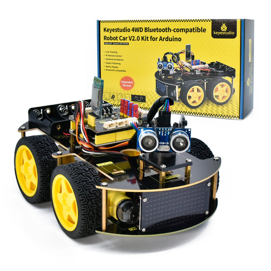 Keyestudio 4WD Multi BT Robot Car Kit V2.0 W/LED Display For Arduino Robot Kit DIY Electronic Kit/Programming Car Kit Kids Toys